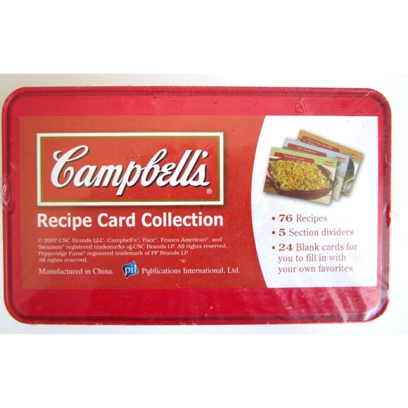 Campbell's Recipe Card Collection 2007 New Old Stock Recipes & Tin Box Unopened - Picture 2 of 8